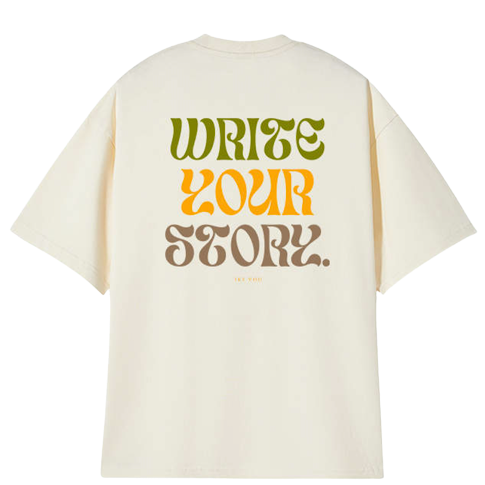 'WRITE YOUR STORY.' Tee - CREAM